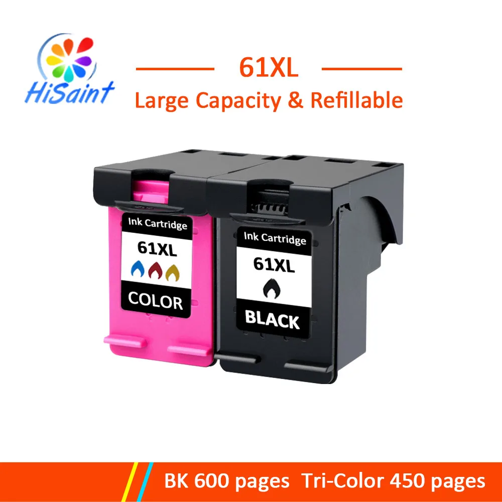 hisaint Flash sale For HP 61XL Ink Cartridge (1 Schwarz CH563WN + 1 Dreifarbige CH564WN) High