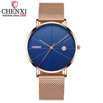 

CHENXI Luxury Brand Man Analog Quartz Watches Mens Business Casual Clock Wristwatches Men Golden Watch Relogio Masculino