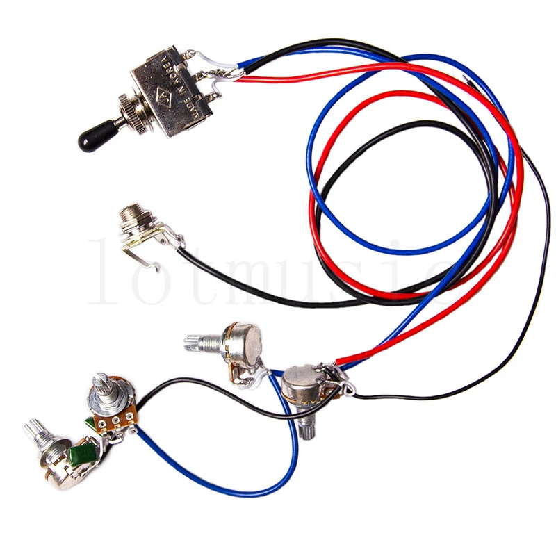 Wiring Harness 2v2t 3way Box Toggle Switch Jack 4 500k For Guitar Parts High Quality Switch Jack For Guitarguitar Jack Aliexpress