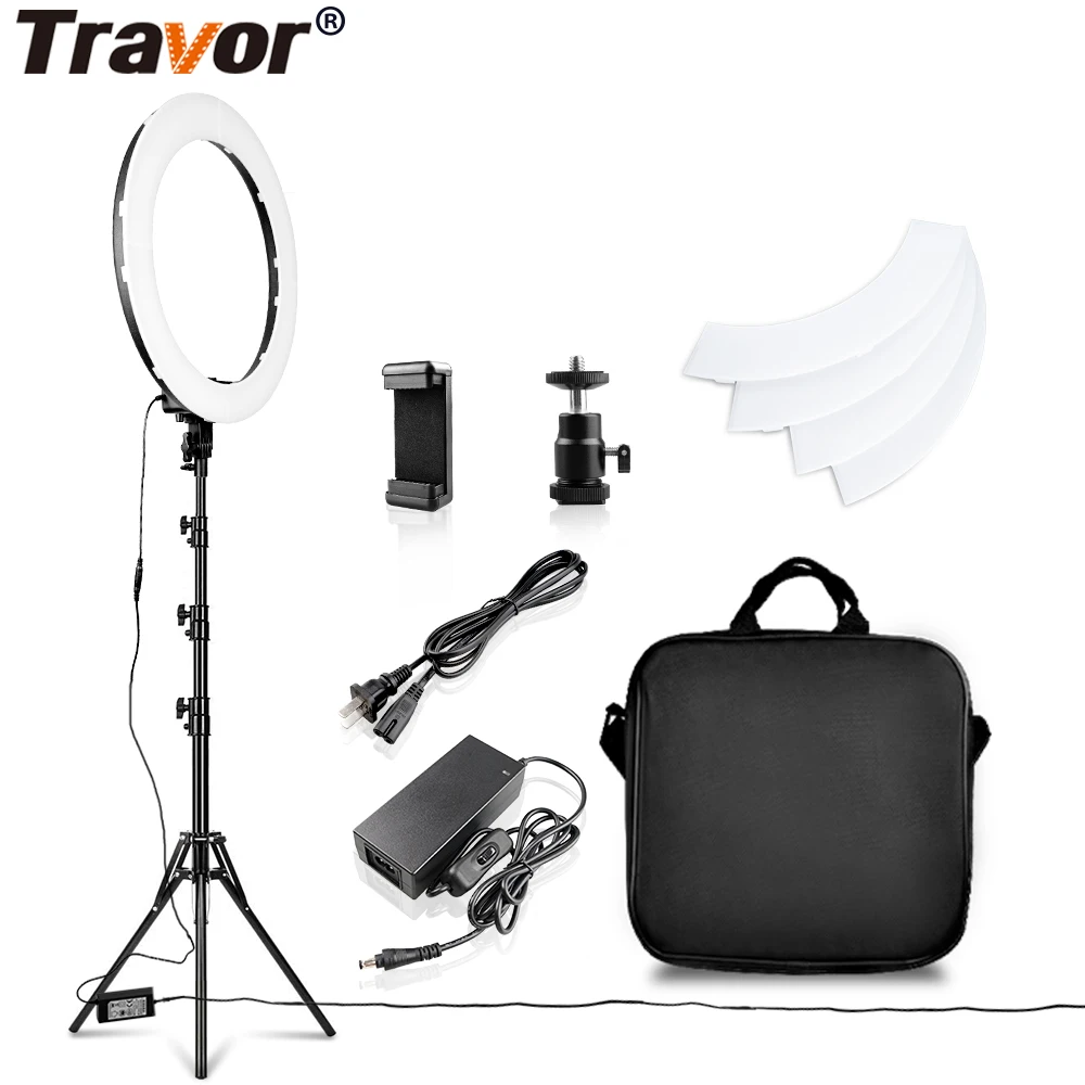 Achat Travor LED anneau lumineux 18 pouces anneau lampe Photo anneau avec trépied support pour téléphone pour YouTube maquillage Studio photographie ringligt