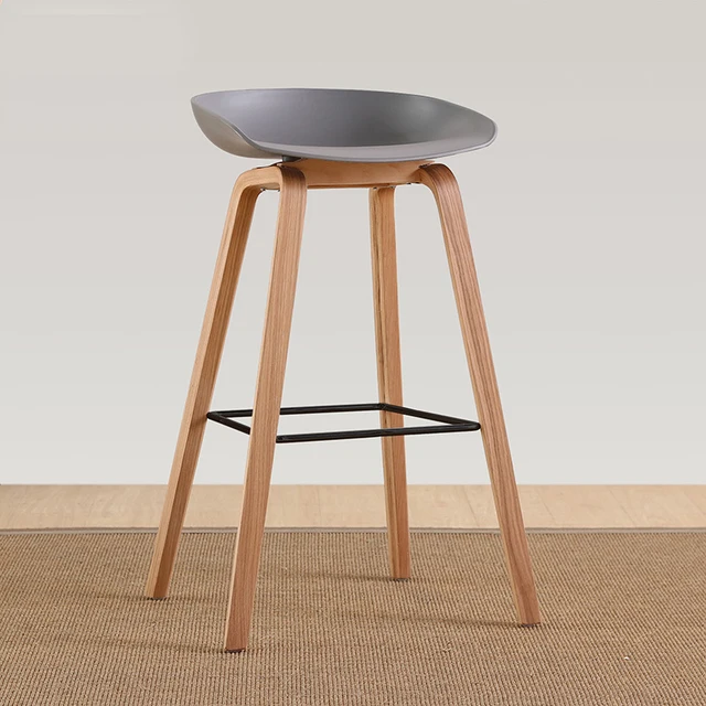 Minimalist Modern Design Solid Wood Pp Plastic Bar Chair Northern Minimalist Modern Design Solid Wood Pp Plastic Bar Chair Northern Wind Fashion Creative Counter Stool Por