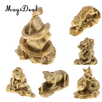 

Chinese Fengshui Decor Money Luck Mascot Zodiac Animal Figurines Decorative Figurines Figure Model 2-set
