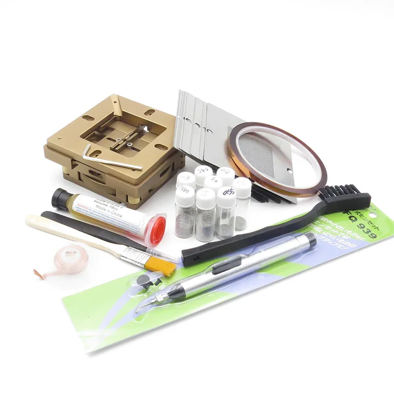BGA rework fixtures Kit 90x90 Universal Reballing Bga Stencil Kit for
