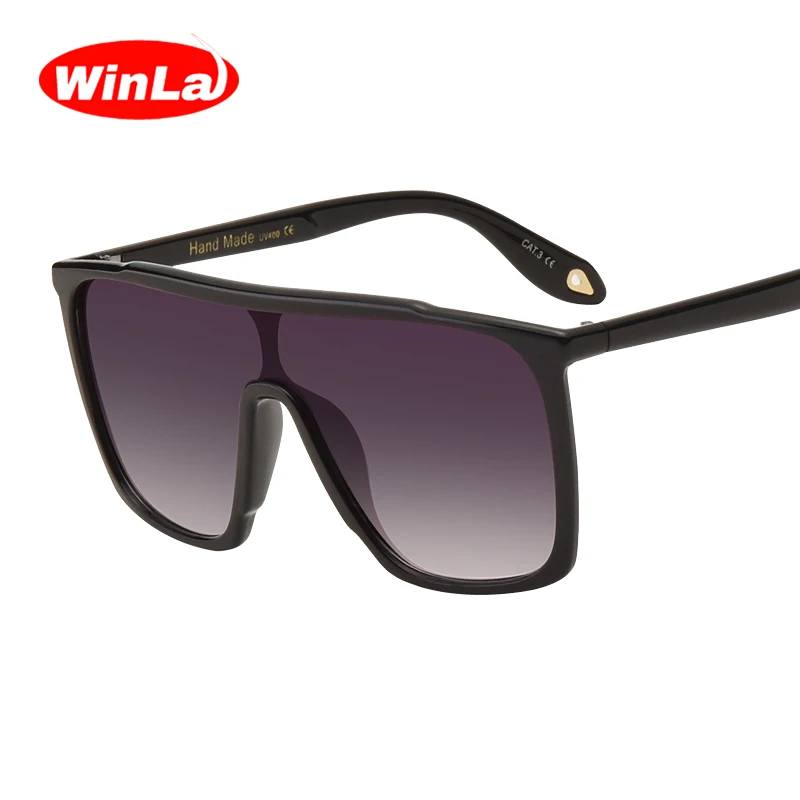 

Winla Fashion Design Sunglasses Women And Men Brand Designer Retro Big Frame Siamese Gradient Lens Square Frame Goggle WL1054