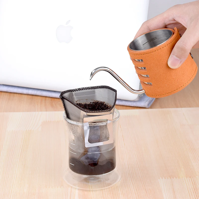 

1pcs Portable Hanging Ear Style 304stainless steel recyclable Coffee Filters Dripper reusable Filter BagTravel Brew Coffee