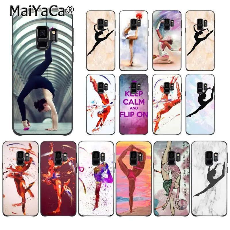 

MaiYaCa Love Gymnastics Oil Painting Black TPU Soft Phone Cover for Samsung Galaxy S9 S10 Plus S10E S6 S7 S8 S9 S9Plus
