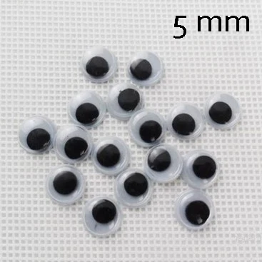 Wholesale 5mm Googly Eye Movable Eye Plastic Eyes Wiggle Eyes forDoll Toy diy 20000pcs lot
