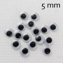 Wholesale 5mm Googly Eye Movable Eye Plastic Eyes Wiggle Eyes forDoll Toy diy 20000pcs lot