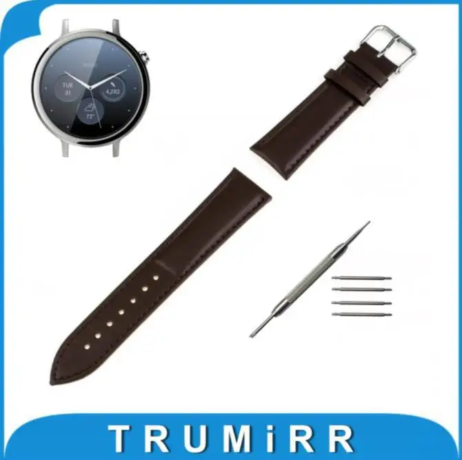 

16mm Genuine Leather Watchband + Tool for Motorola Moto 360 2 42mm Women 2015 Smart Watch Band Wrist Strap Belt Bracelet Black