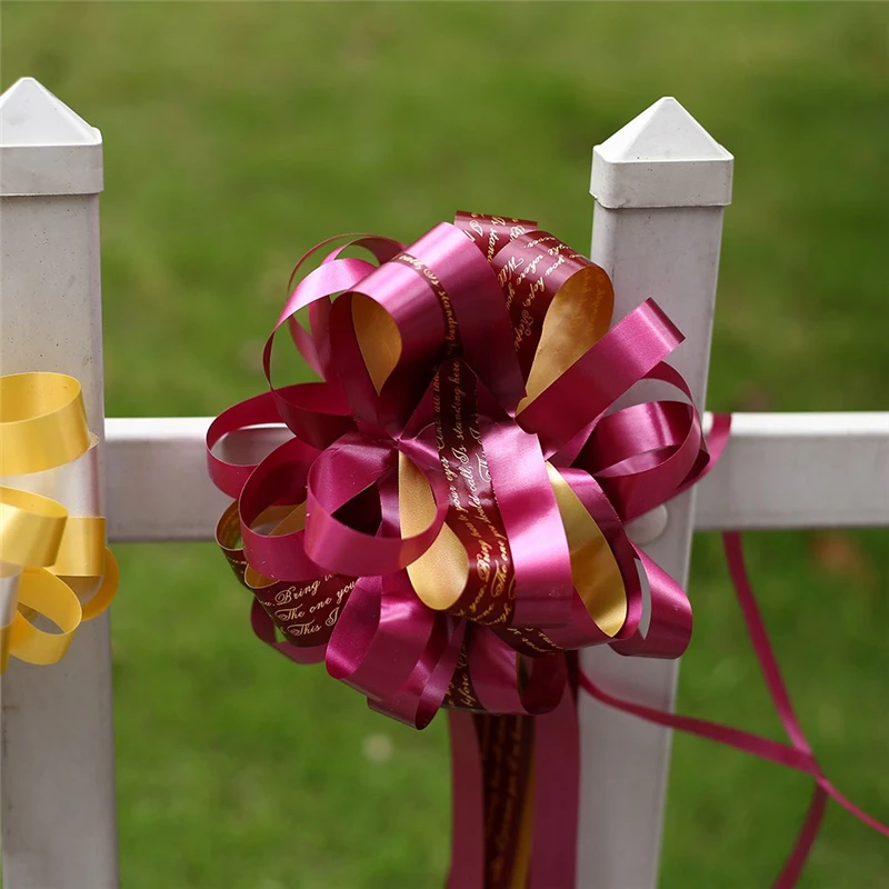 10pcs DIY Pull Bow Ribbons Wedding Birthday Party Decor Gift Packing Romantic Home Car Decor Pull Flower Ribbons Party Supplies (11)