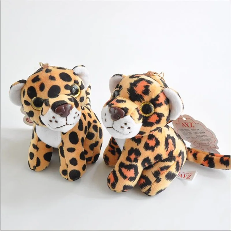 

New style leopard key chain plush small pendant doll stuffed animals kids toys home decoration creative bag pendant doll