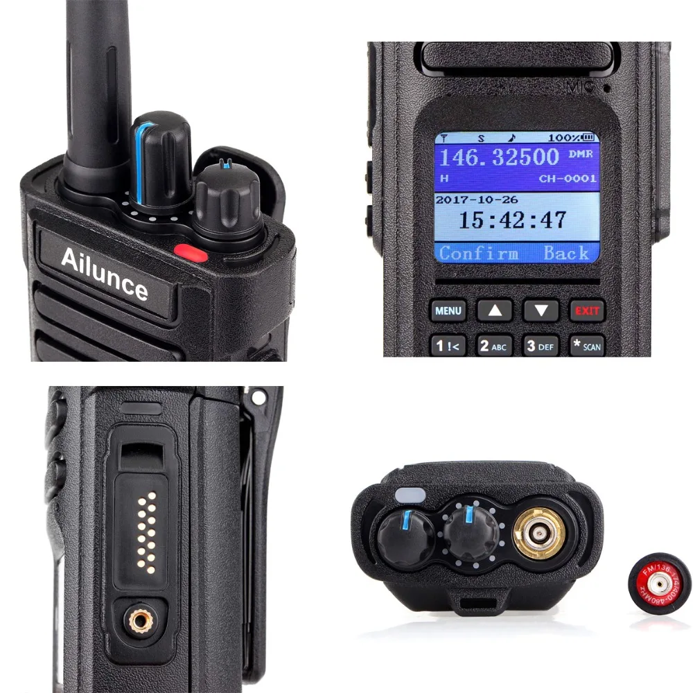 Retevis Ailunce HD1 Dual Band DMR Radio Digital Walkie Talkie (GPS) VHF UHF Hf Transceiver Ham Radio Amateur +Accessories Retevis Ailunce HD1 Dual Band DMR Radio Digital Walkie Talkie (GPS) VHF UHF Hf Transceiver Ham Radio Amateur +Accessories