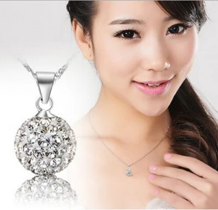 

New Arrival Fashion Shambhala Drill Ball Thin Necklace Best Gifts For Valentine's Day Crystal Womens Key Necklaces P1021