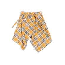 HZIJUE боковой карман клетчатая юбка для мужчин нерегулярные подол мужские юбки один кусок один размер