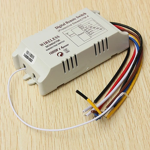  4 Channels ON/OFF 220V Wireless Lamp Remote Control Switch Receiver Transmitter - 32719998105