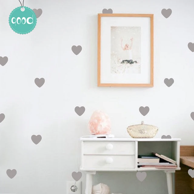 jjrui gold heart pattern vinyl art girls bedroom wall sticker decal