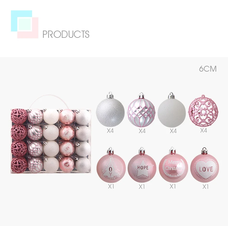 04 inhoo 2017 Christmas Tree Decoration Ball Ornaments Pendant Accessories  20pcs Silver powder Ball Decor For Christmas Home Party