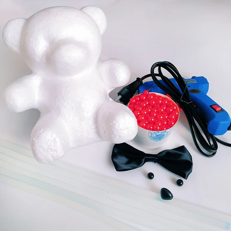 red Bear DIY Пена медведь плесень Кролик Собака удачи искусственный жемчуг медведь плесень свадебное украшение дома дети подарок на день рождения - Цвет: red Bear