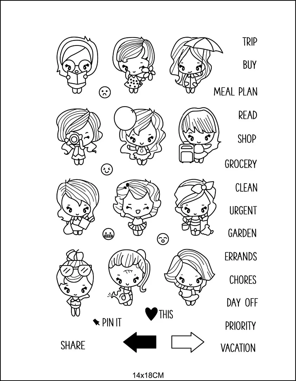 GLOBLELAND Active Girl Clear Stamps Skating Girl Transparent Silicone Stamp Seal for Card Making Decoration and DIY Scrapbooking