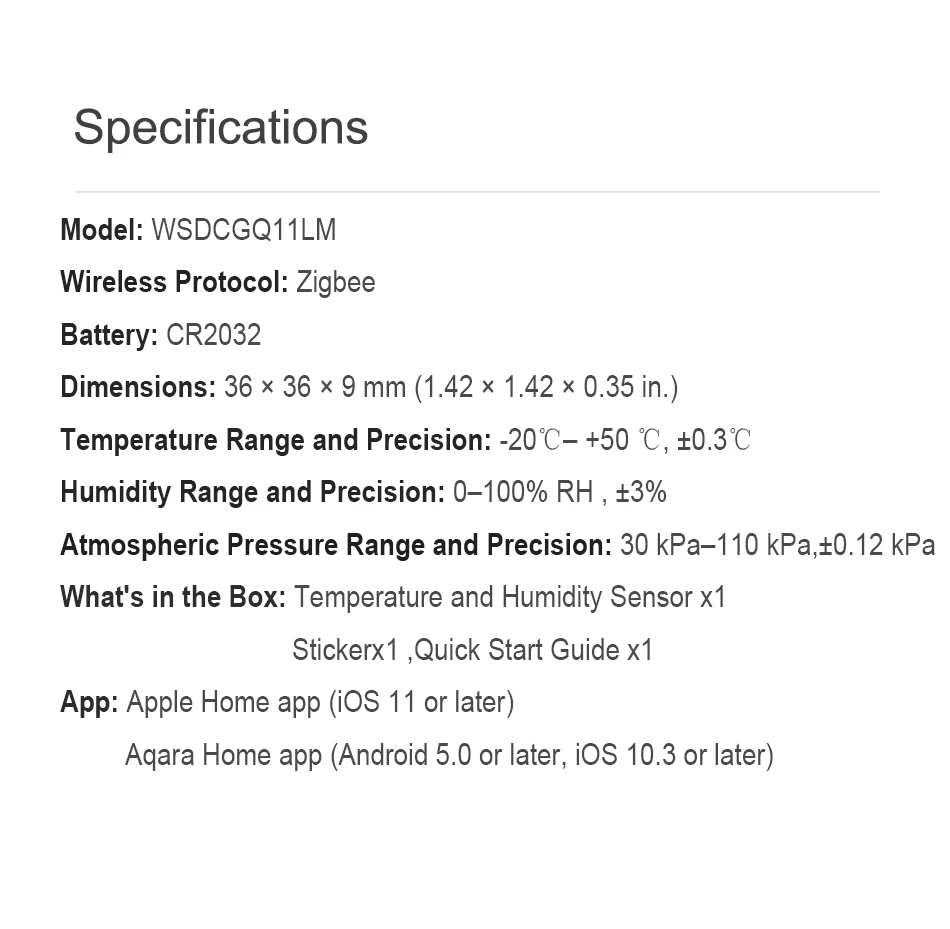 Aqara датчик температуры и влажности устройство «умный дом» Air pressure работает с Android IOS APP Быстрая