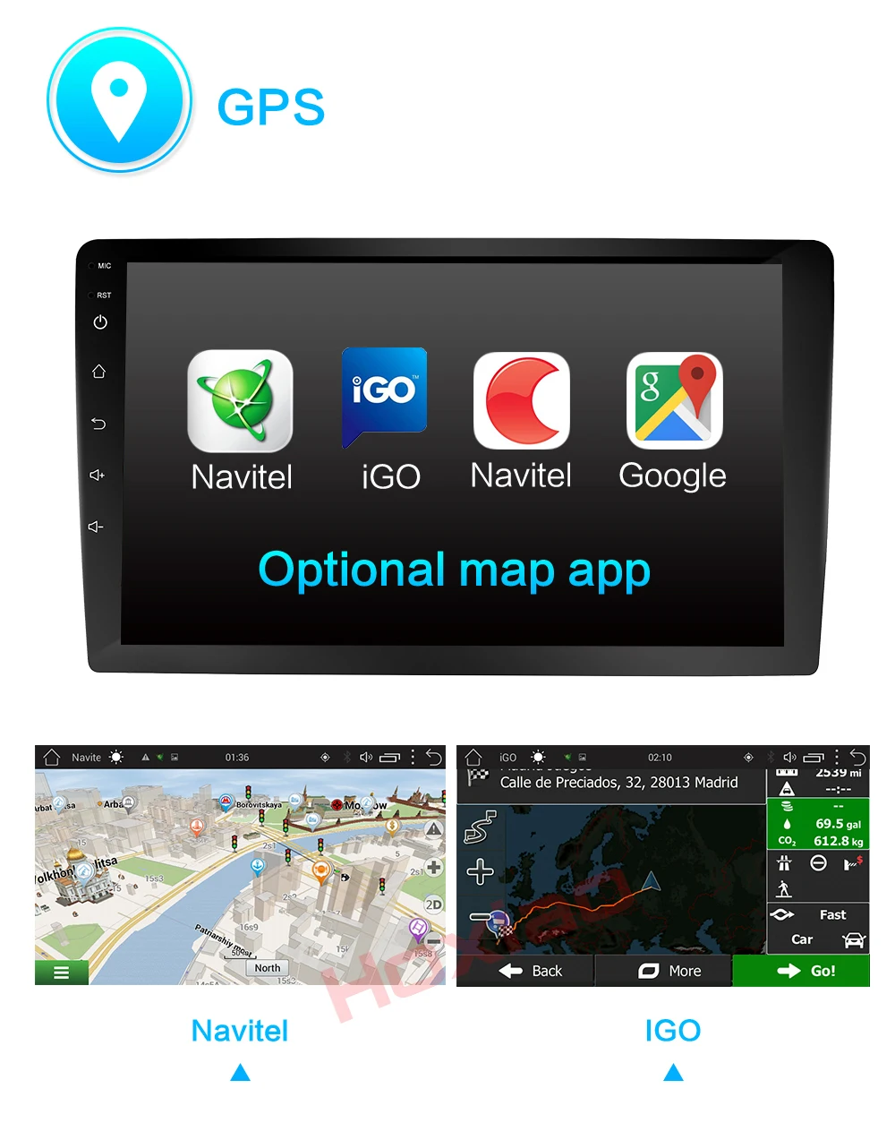 Discount Android 8.1 for FORD / Focus / S-MAX / Mondeo / C-MAX / Galaxy GPS HD multimedia player map navigation WIFI BT MP3 RDS BT  2DIN 6