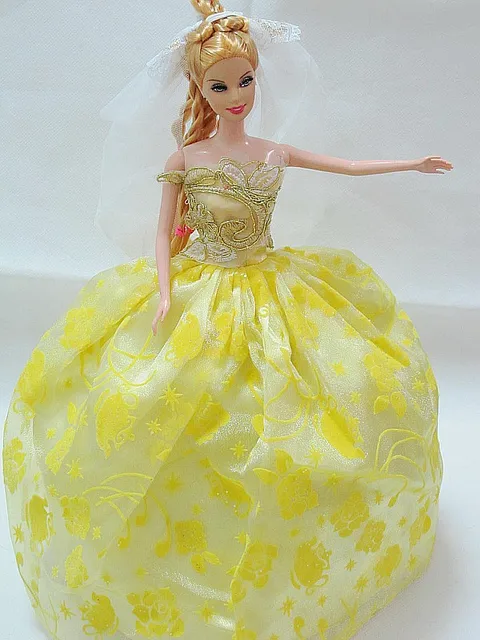Aliexpress.com : Buy Yellow Elegant Bodice Design Dress for Barbie Doll from Reliable dress
