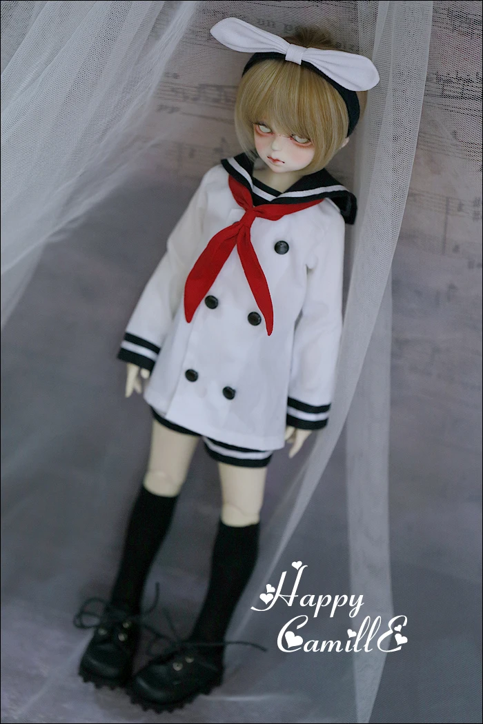 

1/6 1/4 scale BJD Shirt+shorts boy sailor suit for SD clothing BJD doll accessories,Not included doll,shoes,wig,and other D1217