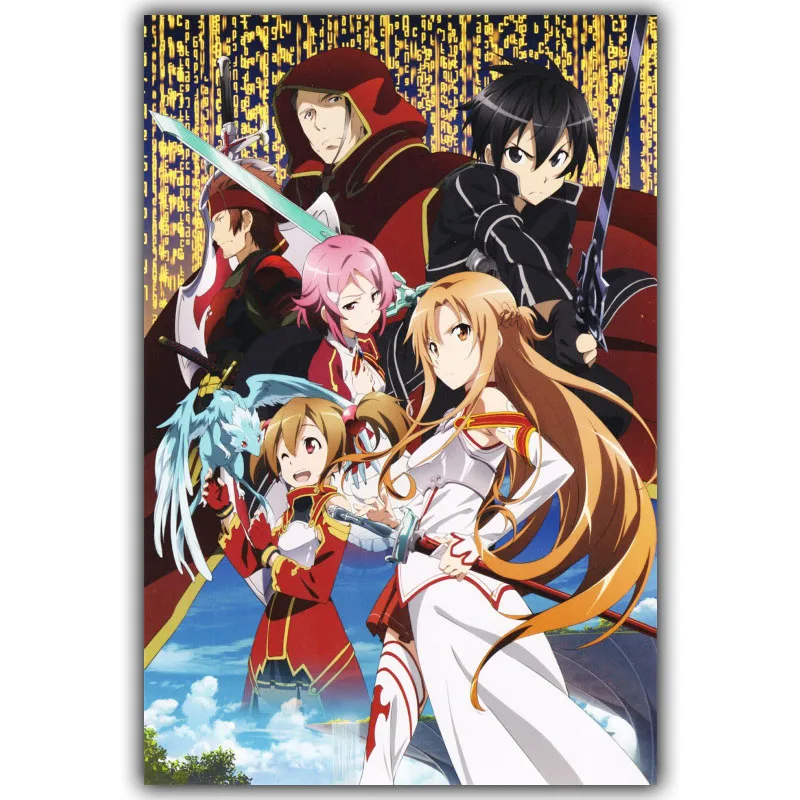 Sword Art Online Poster Popular Classic Japanese Anime Home Decor Silk Poster Picture Print Wall Decor 30x45cm 60x90cm