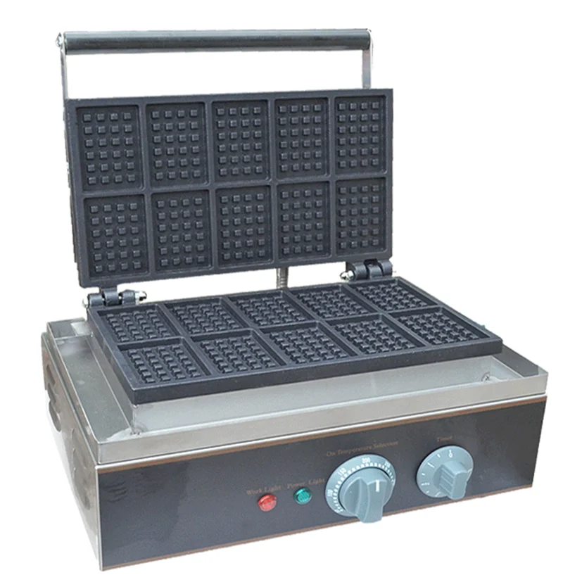 110/220V 1550W 10pcs Commercial Non stick Waffle Maker Commercial