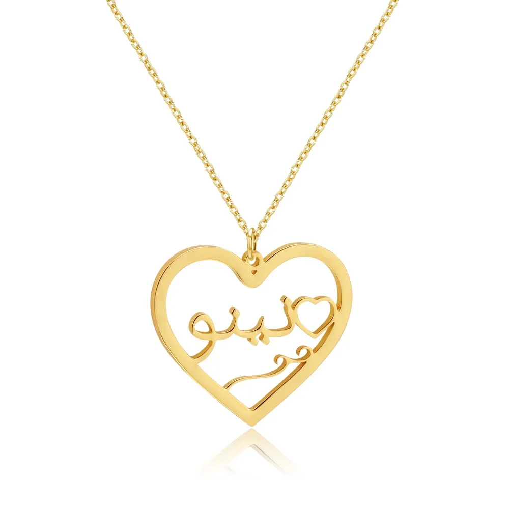 Индивидуальная именная арабское сердце ожерелье из стерлингового серебра 925 пробы индивидуальная именная табличка ожерелье s для подарка на день рождения золотые украшения
