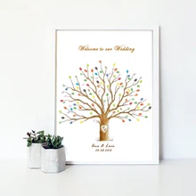 Свадебная Печать на холсте DIY отпечаток пальцев Подпись Гостевая книга для свадьбы или «нулевого дня рождения» День Рождения Пользовательское имя, дата Вечерние