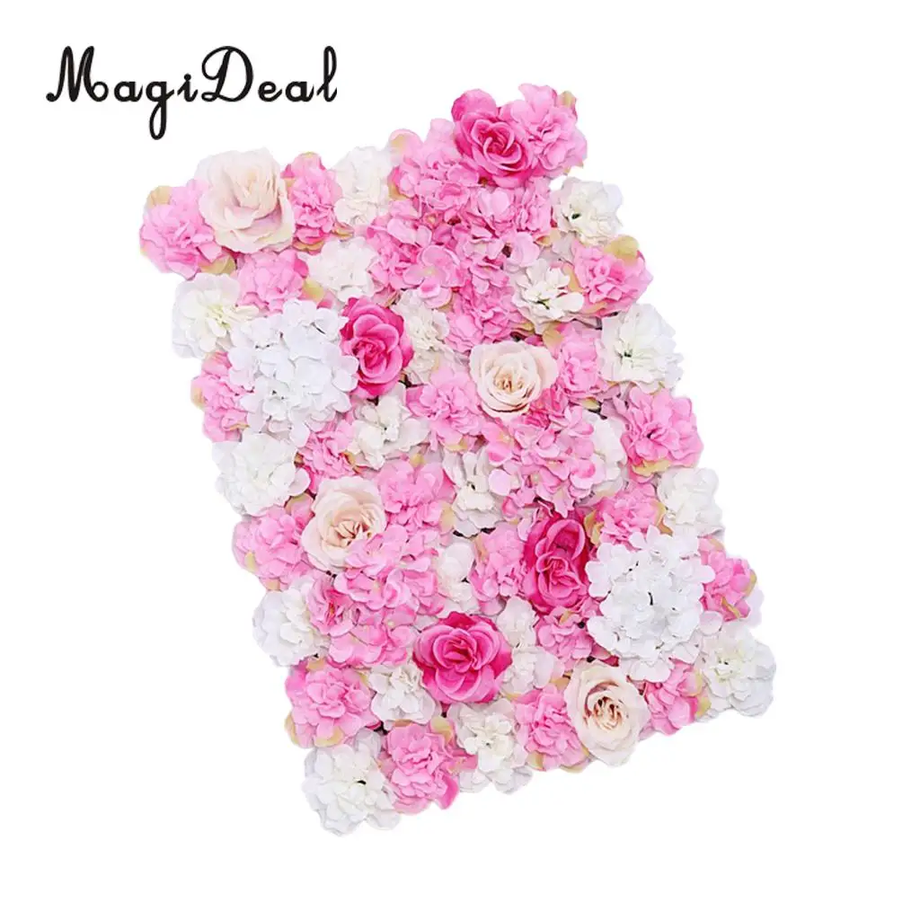 Pack of 6 Artificial Silk Flower Wall Panel Home Wedding Photography Props DIY Decoration