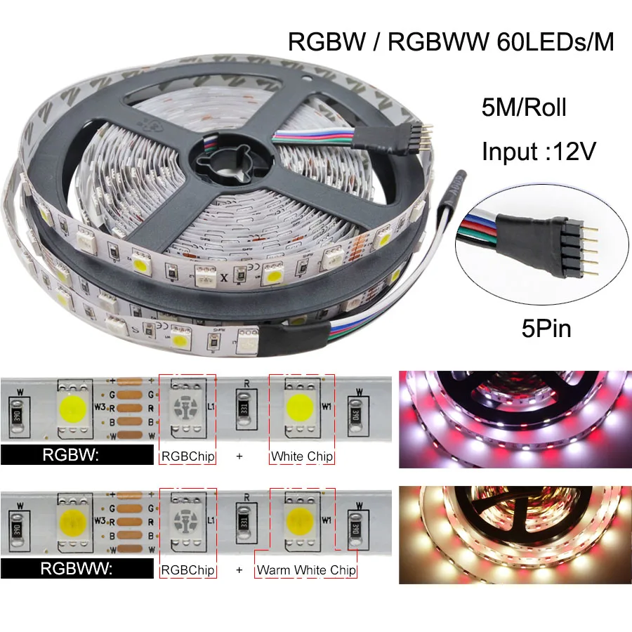 Светодиодная лента светильник RGB RGBWW SMD DC12V 5050 водонепроницаемая RGB гибкая лента светодиодная Диодная лента DC12V 5 м/лот RGBW RGBWW светодиодный светильник полосы