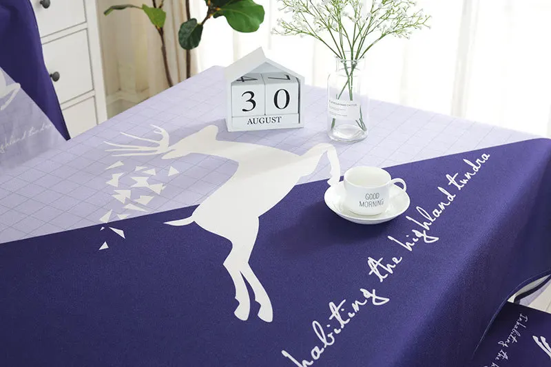 Proud Rose Waterproof Linen Table Cloth Cartoon Table Cover Chair Set Pillowcase Cover Towel European Tablecloths Chair Cushion