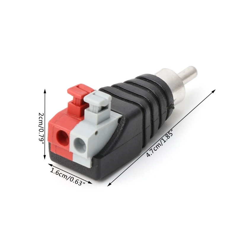 

Speaker Wire A/V Cable to Audio Male RCA Connector Adapter Jack Press Terminal