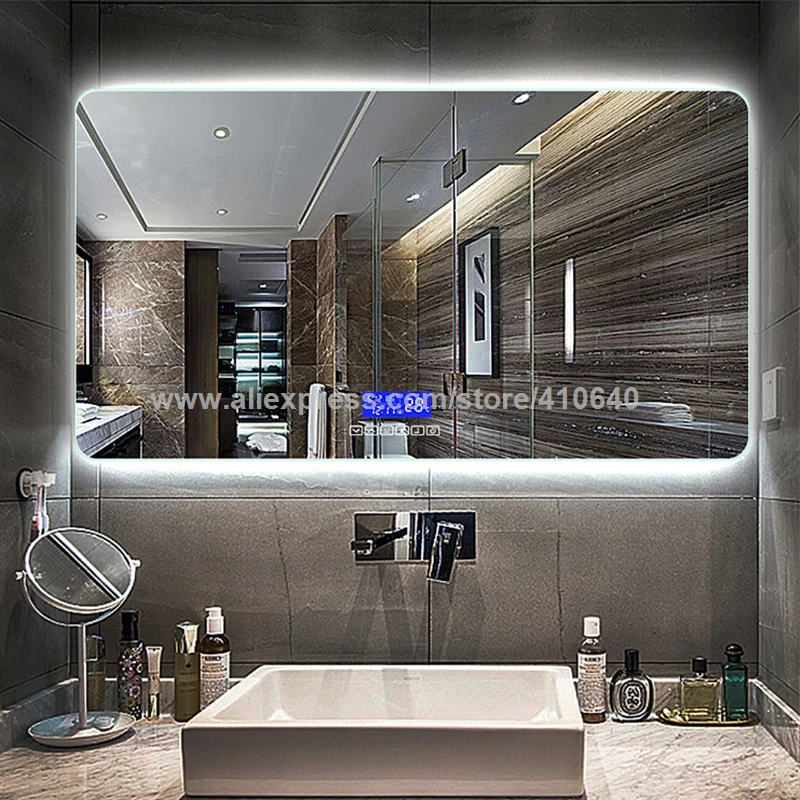 Bathroom Mirror Surface Time Temperature Date