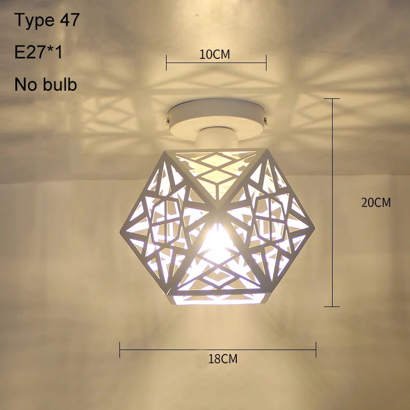 Современные потолочные светильники, хрустальные плафоны, винтажный потолочный светильник для столовой, плафон для гостиной, лофт, Lamparas De Techo, современный - Цвет корпуса: Type 47 no bulb