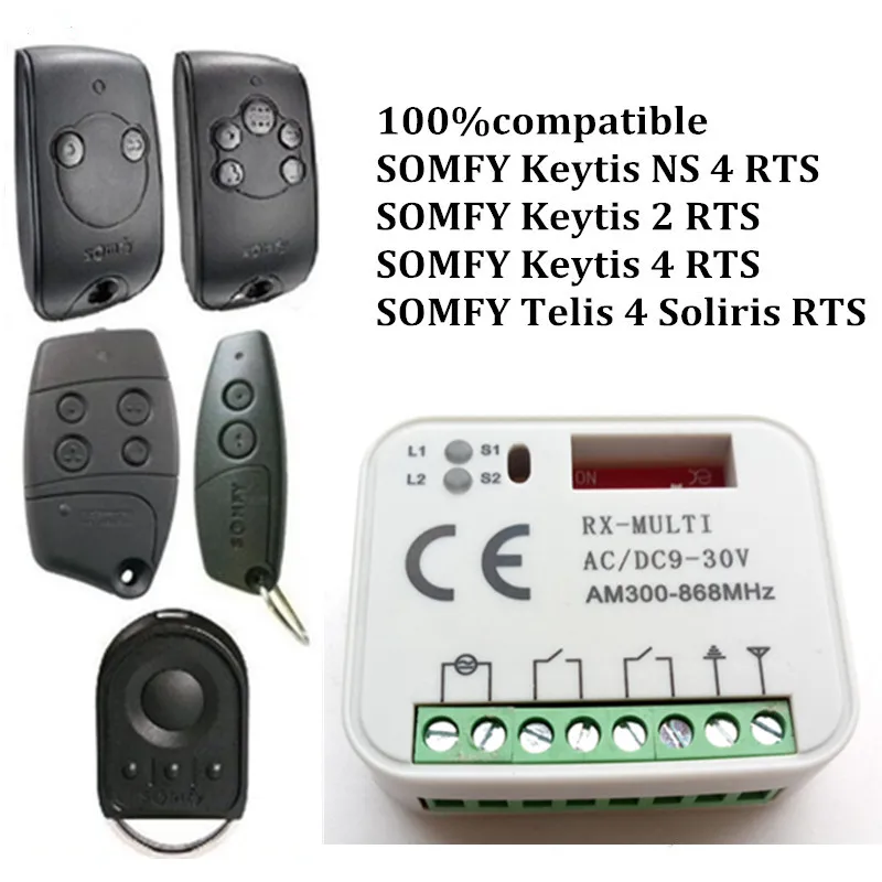 SOMFY Keytis нс 2 RTS Somfy 4 НС совместимый пульт дистанционного управления 433 42 мГц