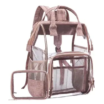 

Fashion Transparent Waterproof Backpacks Clear Pvc Zipper School Bags For Teenage Girls Travel Bag