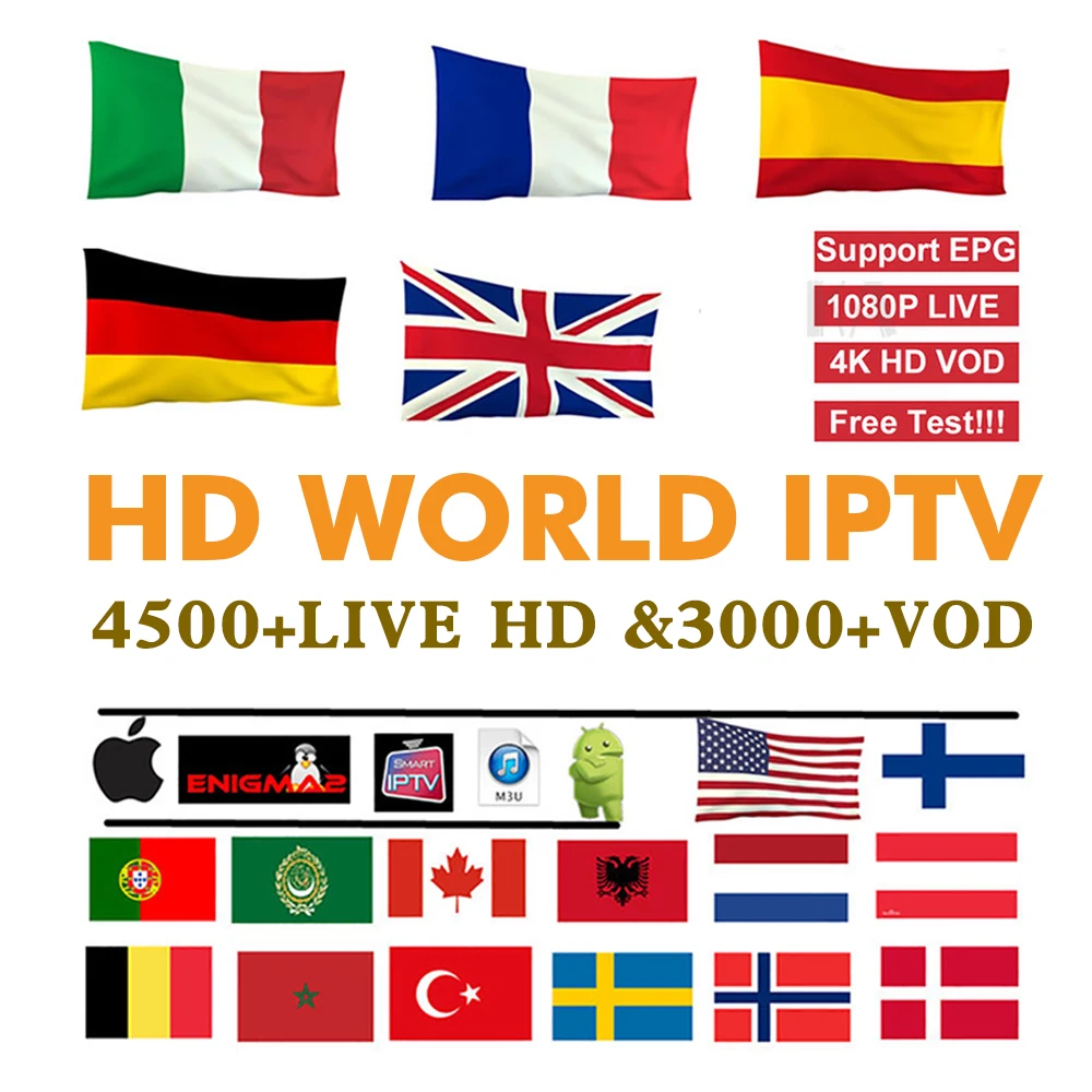 

IPTV M3u Subscription Iptv Italy UK German French Spanish Arabic Premium For Android TV Box H96 X96 G3 V9 Super V8 NOVA IPTV BOX