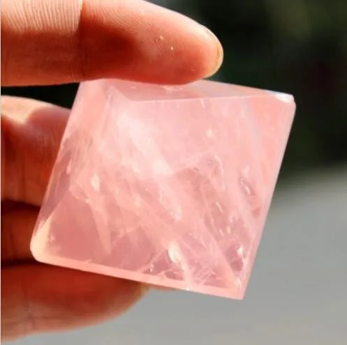 factory carved technique 6 sides rose quartz crystal singing pyramid for healing (2)