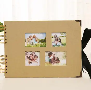 

80 Pages Photo Album Scrapbook Window Craft Paper DIY Scrapbooking Wedding Photo Album Anniversary Gifts