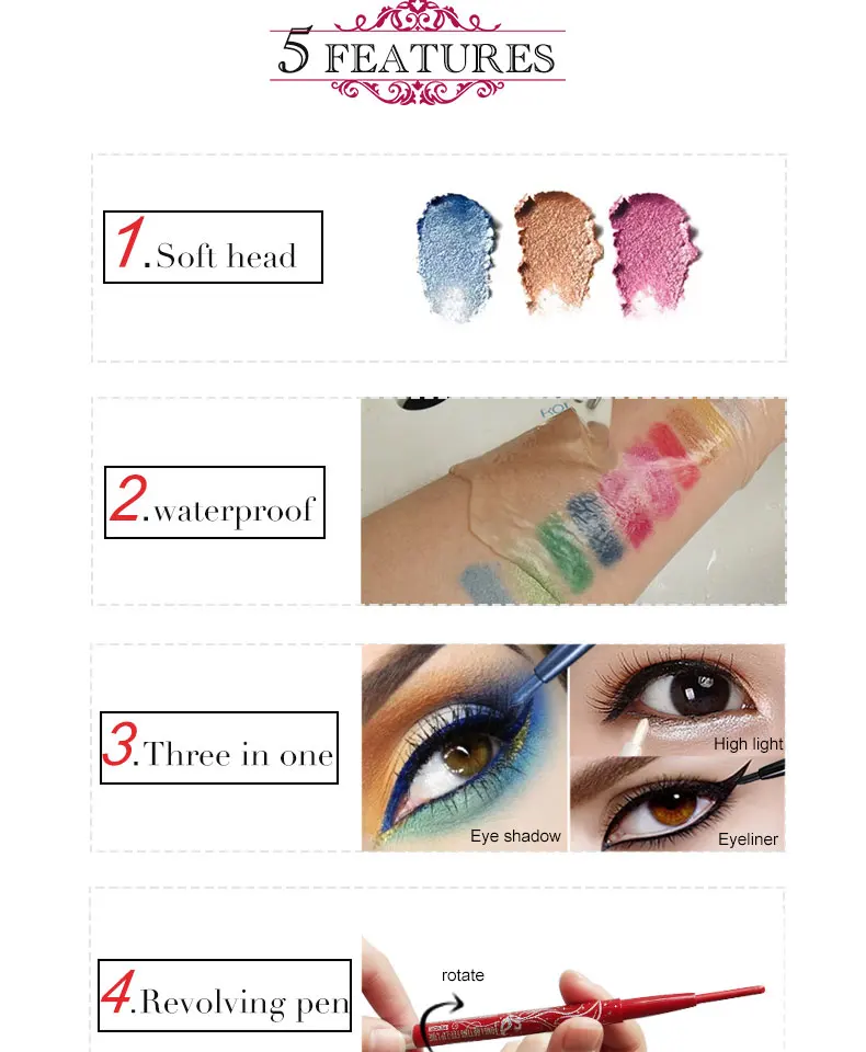 Menow Makeup set 12Color/kit Waterproof Eye shadow Pencil Rotate Eyeliner Long-lasting Eyeliner Cosmetics maquiagem P10001