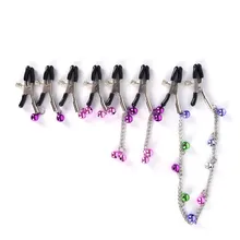 1 пара металлических колокольчиков, зажимы для сосков с цепью, зажимы для флирта, для секса, для флирта, для связывания, комплект для раба, БДСМ, для взрослых, игры, украшения для тела