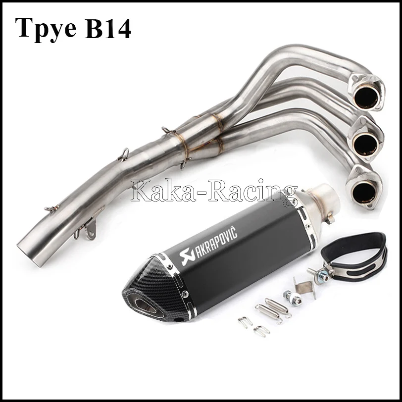 MT-09 FZ-09 Motorcycle Akrapovic Exhaust Muffler Full System Slip-on modified Pipe For Yamaha MT09 FZ09 - Цвет: Type B14