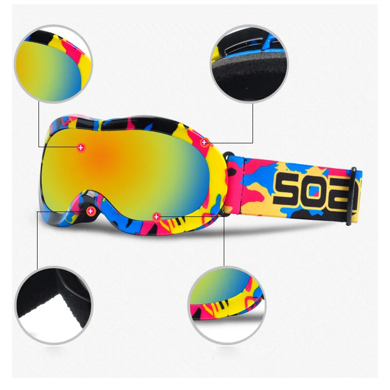 Onedoyee profesional niños gafas de esquí para niños Snowboard gafas de esquí UV400 nieve protección Anti-niebla máscara de esquí
