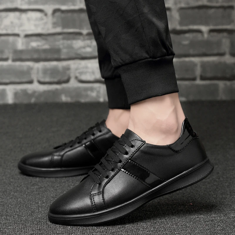 white Air Lace Up Appartements Black Cuir K3 Marque Chaussures Plein Respirant Sneakers Casual Robe Homme Luxe De Mode Hommes Véritable En zORPfqx6w