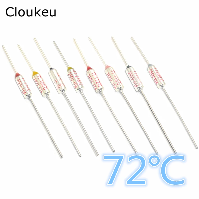 

10Pcs RY Tf 72C 250V10A Metal temperature fuse 72 Centigrade
