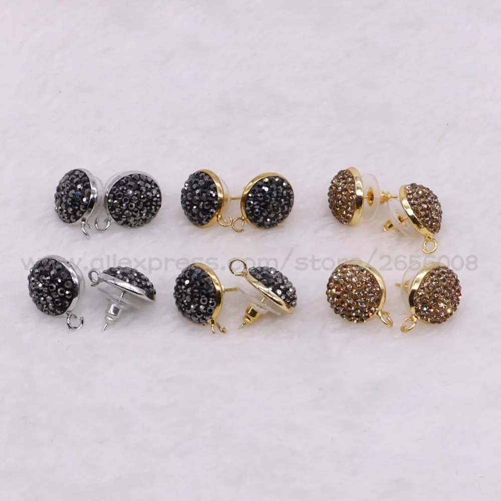 

Fashion jewelry earrings accessories mix color rhinestone for fashion earrings Round earrings stud 2853