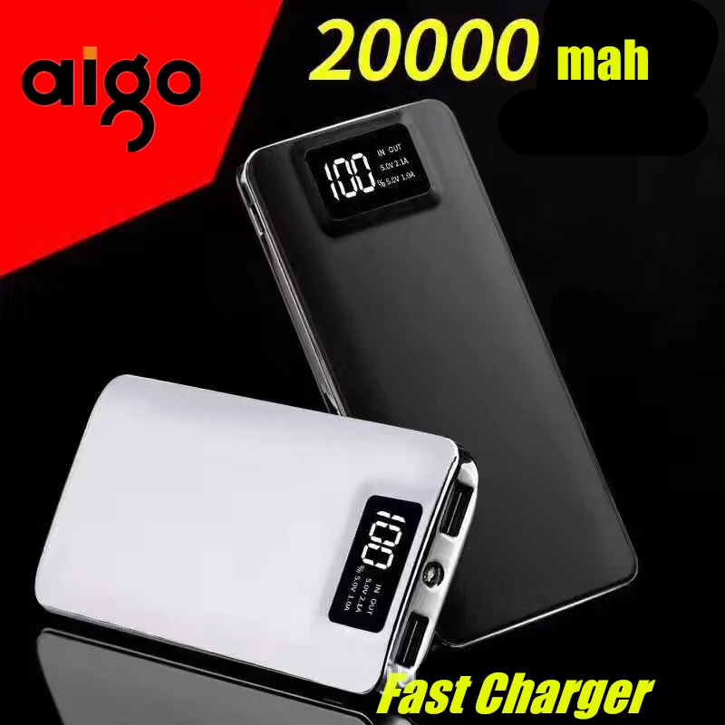 20000 mAh Ultra Dunne Draagbare Li-Polymer Power Bank met Lcd-scherm Super Grote Capaciteit PowerBank Externe Batterij